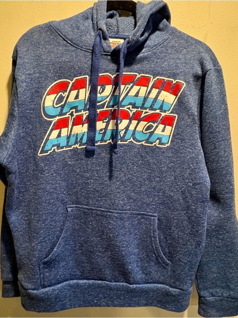 Marvel Captain America Blue Hooded Sweatshirt Streetwear.